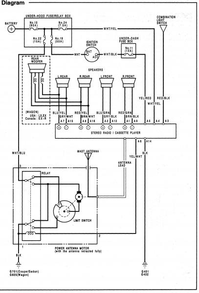 HONDA Car Radio Stereo Audio Wiring Diagram Autoradio connector wire